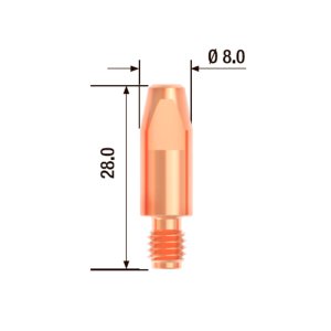 FUBAG Контактный наконечник M6х28 мм ECU D=0.9 мм (25 шт.) в Вологде фото