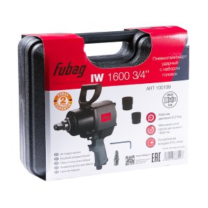 FUBAG Пневмогайковерт ударный IW1600 3/4 дюйма с  набором головок в кейсе в Вологде фото