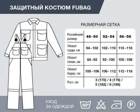 Защитный костюм Fubag размер 52-54 рост 3 в Вологде фото