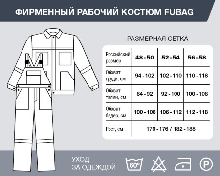 Фирменный рабочий костюм Fubag размер 52-54 рост 170-176 в Вологде фото