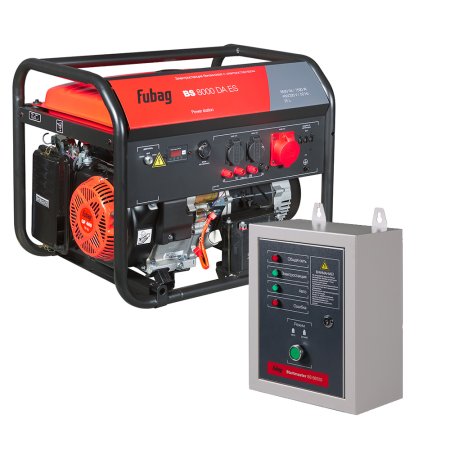Бензиновый генератор трёхфазный BS 8000 DA ES с электростартером и коннектором автоматики + Блок автоматики FUBAG Стартмастер (Startmaster) BS 6600 D