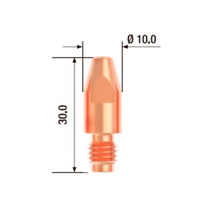 FUBAG Контактный наконечник M8х30 мм ECU D=1.4 мм (10 шт.) в Вологде фото