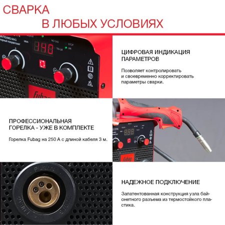 FUBAG Сварочный полуавтомат IRMIG 180 SYN с горелкой 250 А 3 м в комплекте в Вологде фото