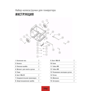 Комплект колес и ручек для генераторов FUBAG в Вологде фото