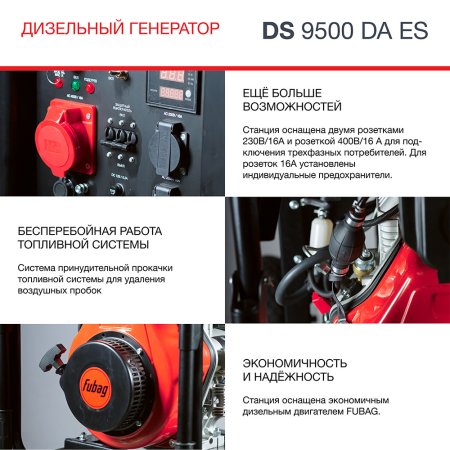 FUBAG Дизельный генератор (трехфазный) с электростартером и коннектором автоматики DS 9500 DA ES в Вологде фото